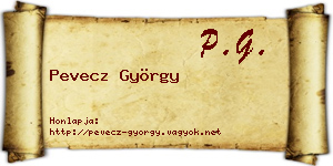 Pevecz György névjegykártya