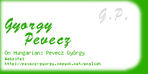 gyorgy pevecz business card